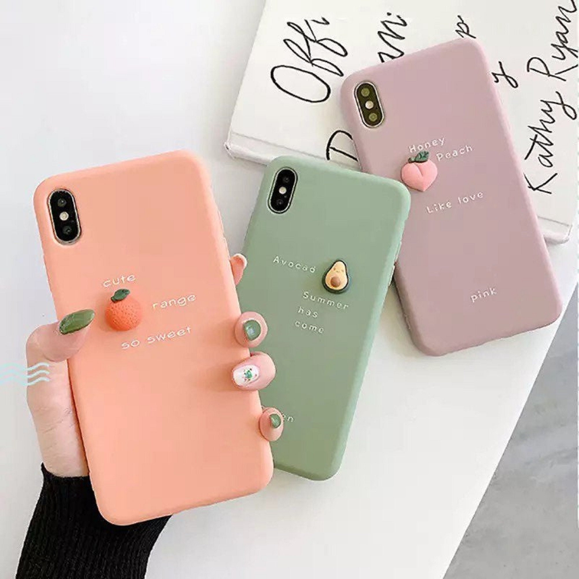 Iphone xr pink honey peach case cover Etsy