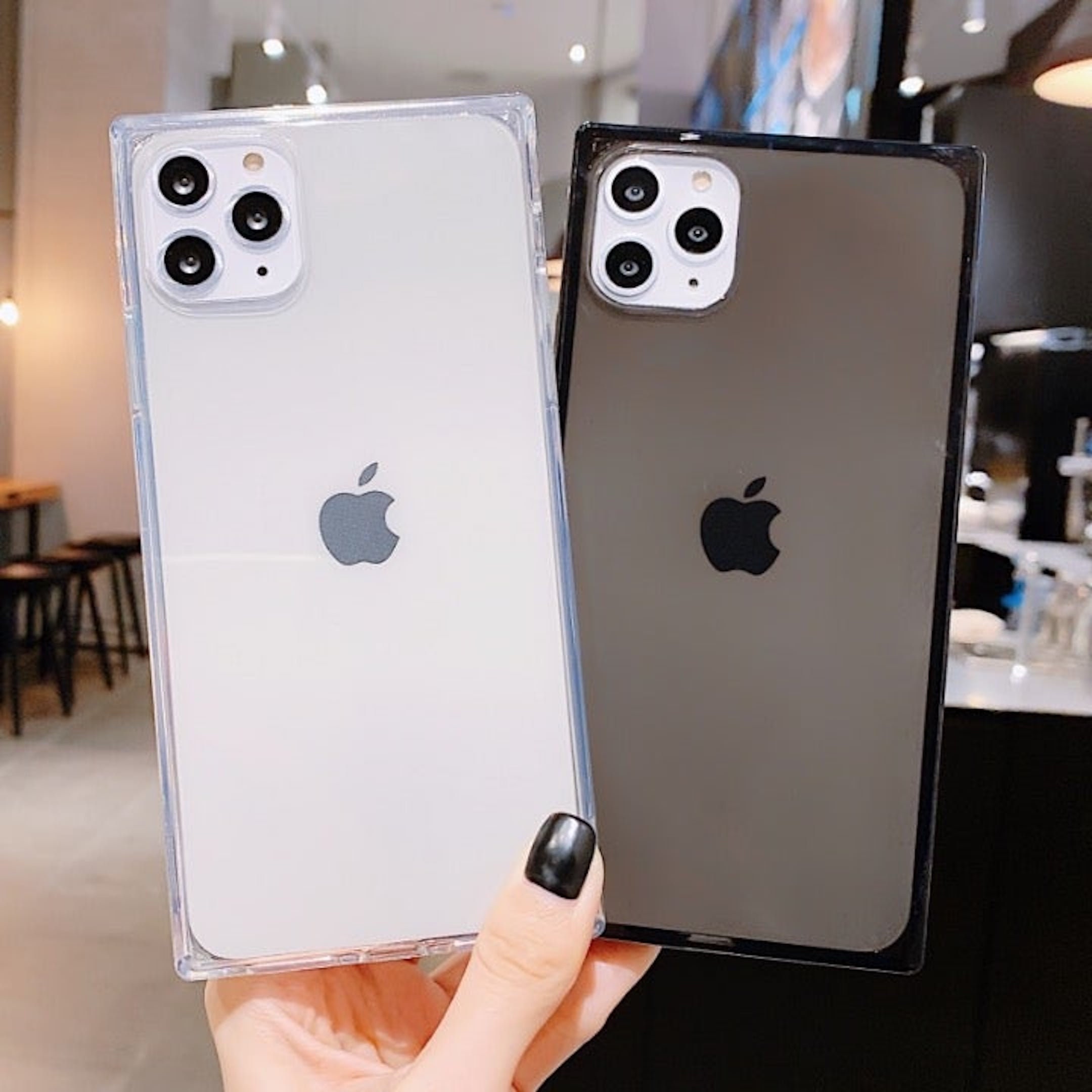 IPhone 11 Pro Black Square Clear Case Etsy