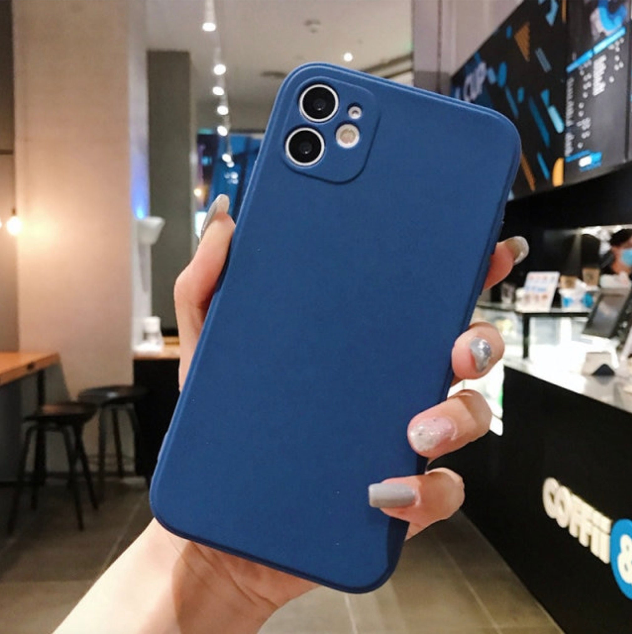 IPhone 12 / 12 Pro Dark Blue Navy Square Frame Matte Case | Etsy
