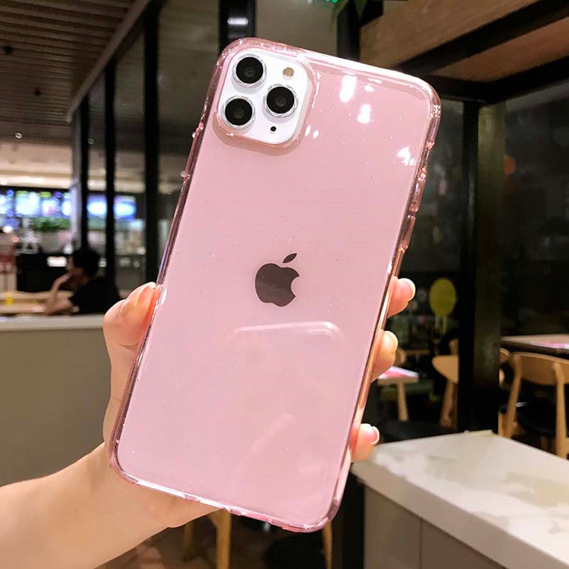 IPhone 11 Max Pro Pink Clear Case Cover Etsy