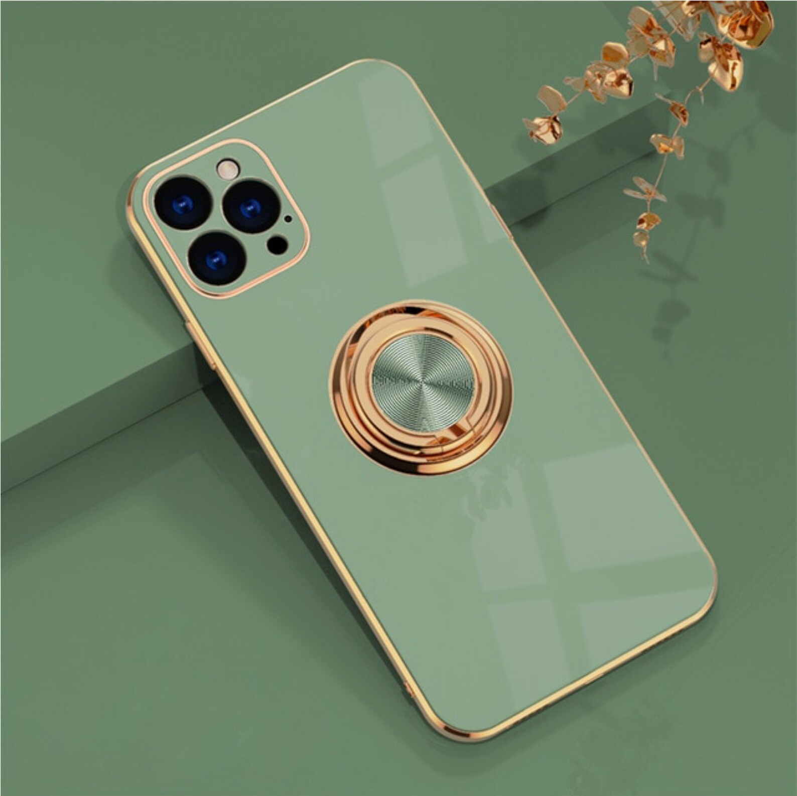 IPhone 11 Green Golden Glossy Case Cover Etsy