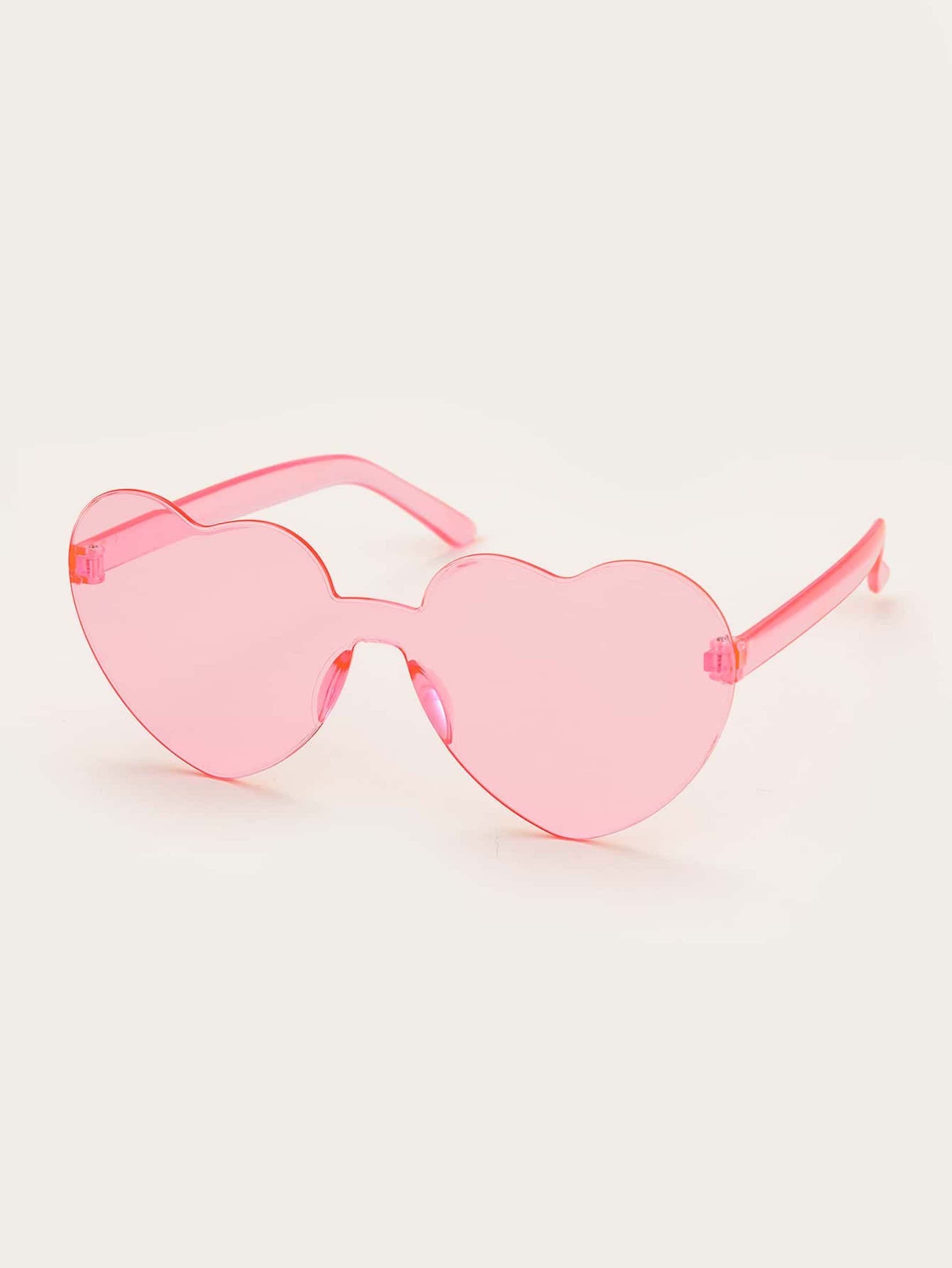 Pink Heart Shaped Rimless Sunglasses Etsy