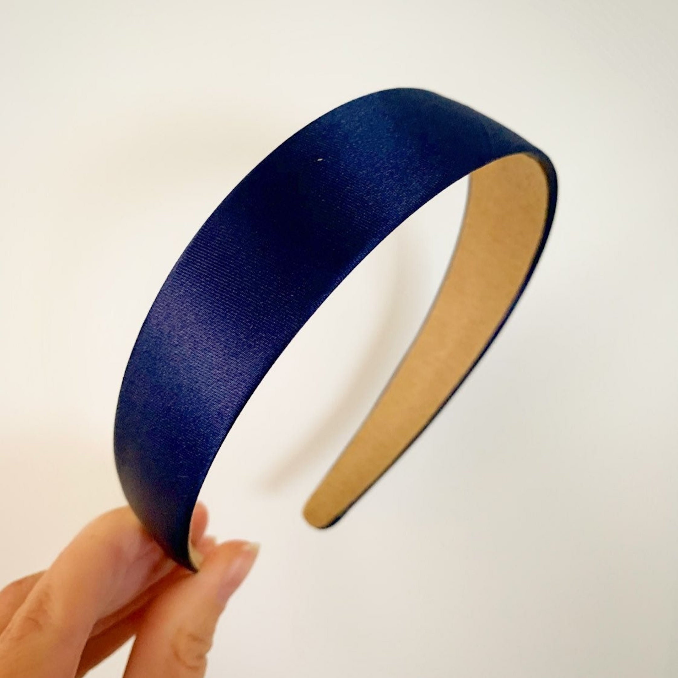 Navy blue satin nonslip wide headband Etsy