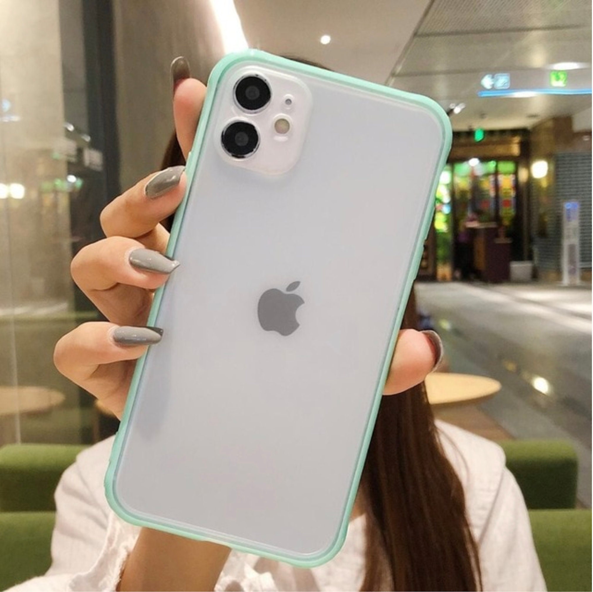 IPhone 12 / 12 Pro Mint Green Bumper Frame Clear Transparent Etsy