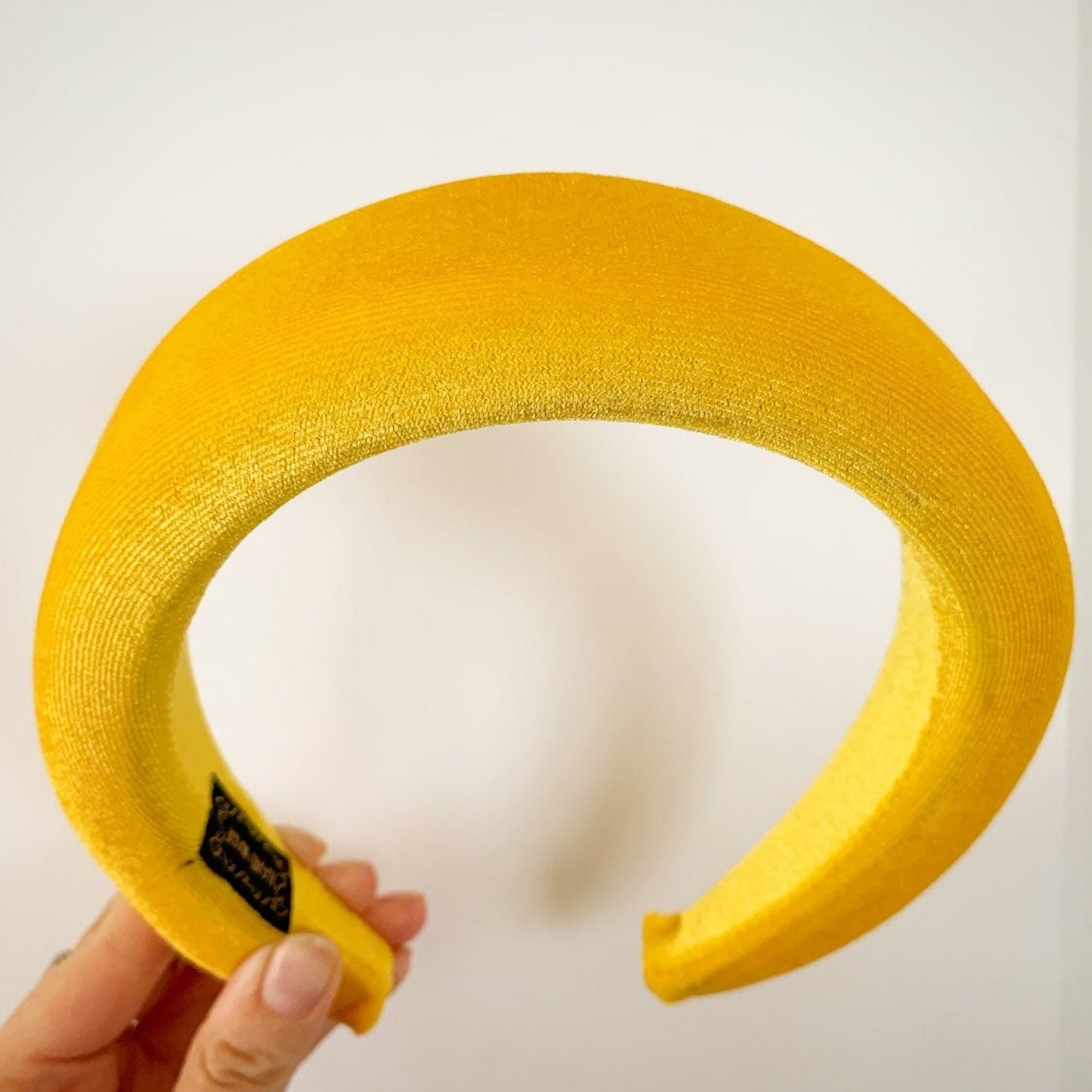 Yellow padded sponge velvet headband Etsy