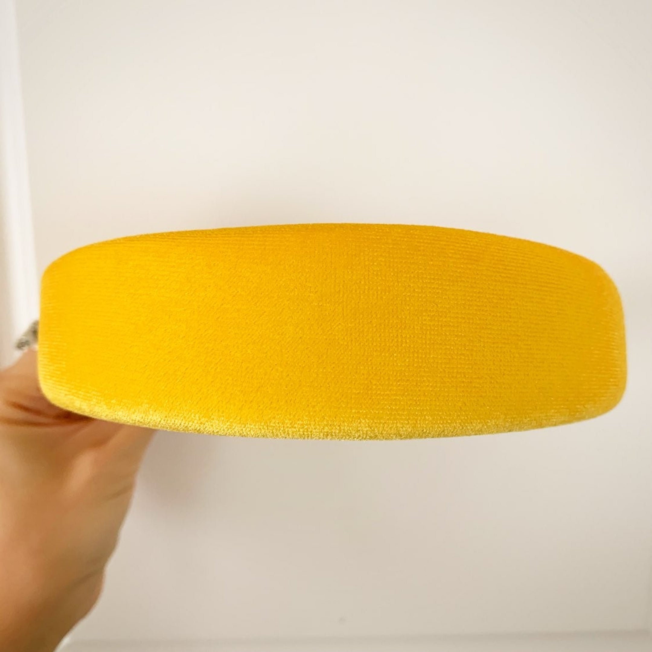 Yellow padded sponge velvet headband Etsy