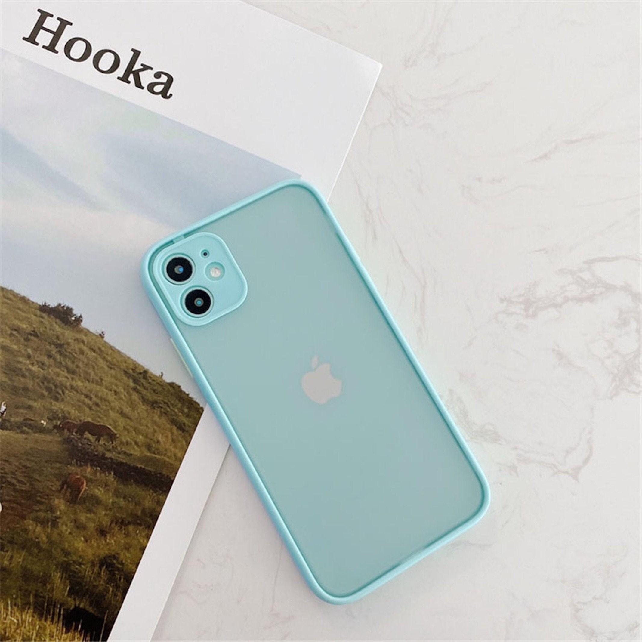 IPhone 11 Pro Light Mint Blue Bumper Frame Clear Matte Case Etsy