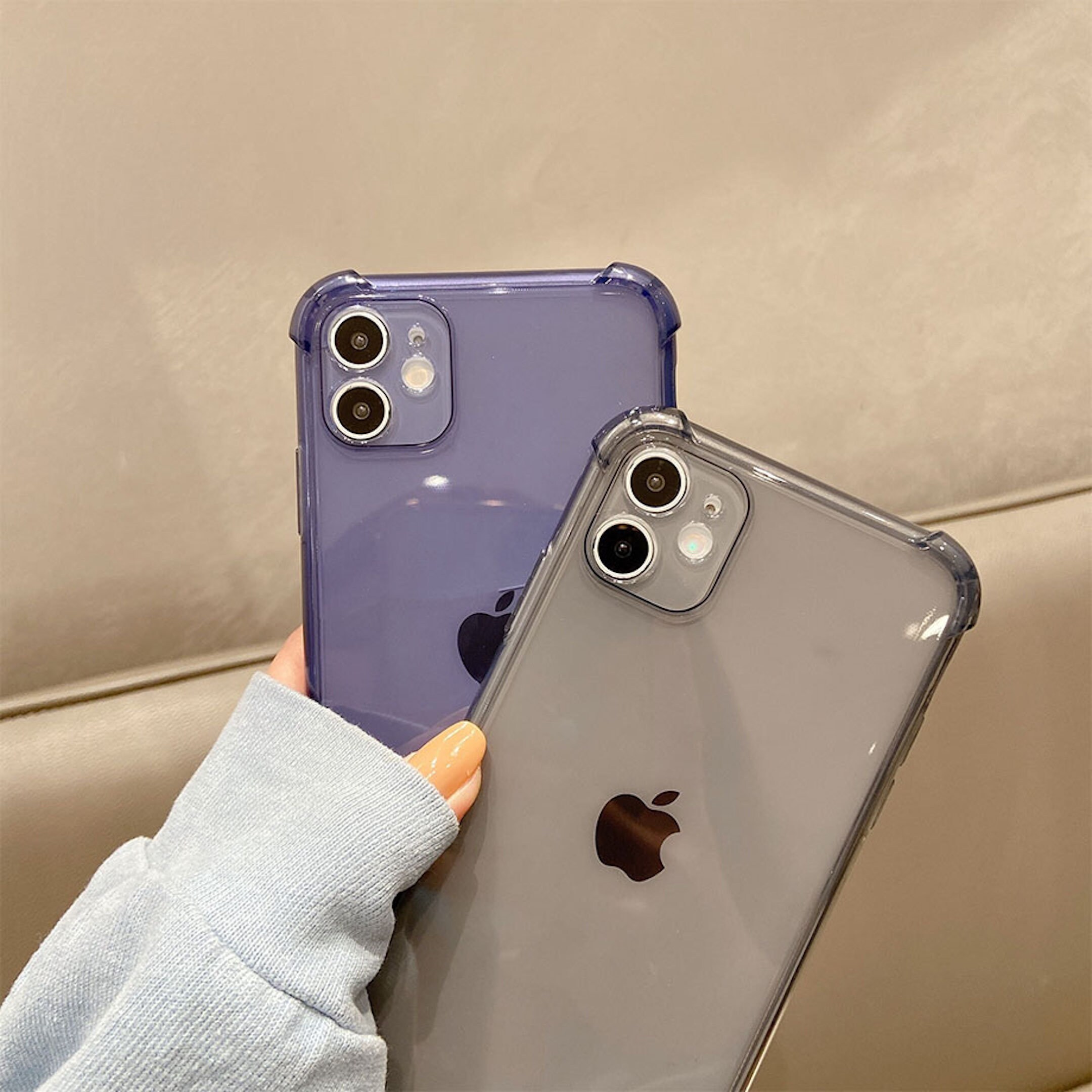 IPhone 11 Pro Black Clear Transparent Corner Protection Case Etsy