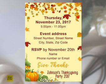 fall invitations etsy