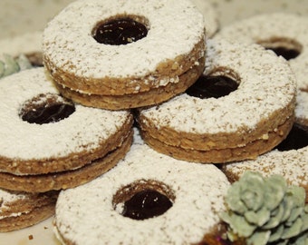 Traditional LINZER - gourmet cookies, birthday gift, valentine's day, Thanksgiving, Christmas, house warming present. Handmade artisanal.