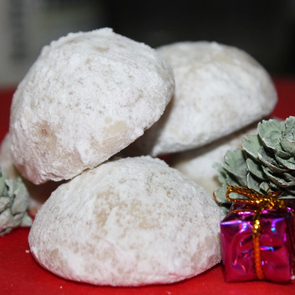 PECAN WALNUT SANDIES, russian tea cookies, mexican wedding cakes, snowball, for Thanksgiving, Christmas, handmade gourmet artisanal