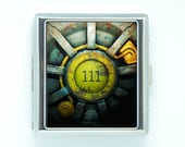 20 Cigarette case Box FALLOUT vault 111 video game door Stainless Steel Storage Pocket Holder cash or credit cards ID business