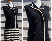 1960s St. John Dress Small Black Cream
