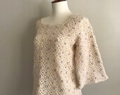 1960s knit floral sweater hippie boho