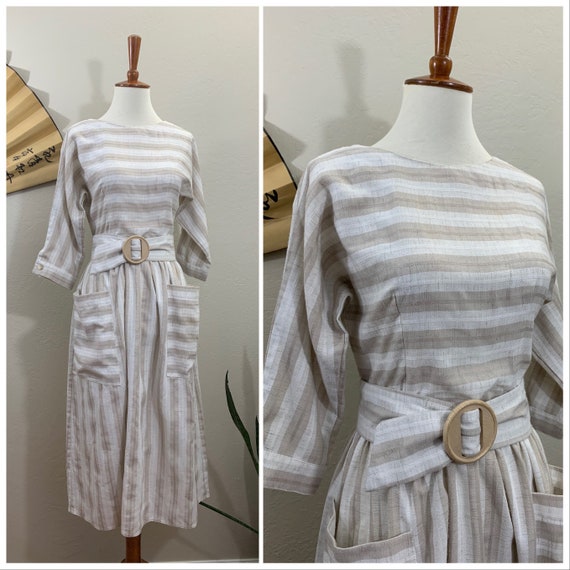 1980s Lanz Stripe Dress / Small