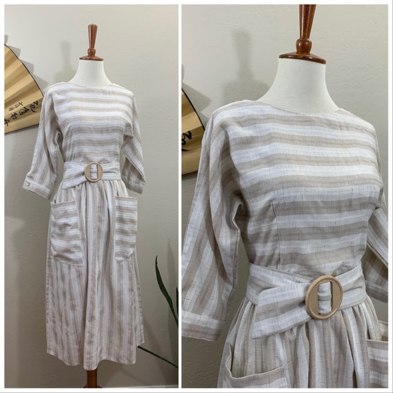 1980s Lanz Stripe Dress / Small - image 1