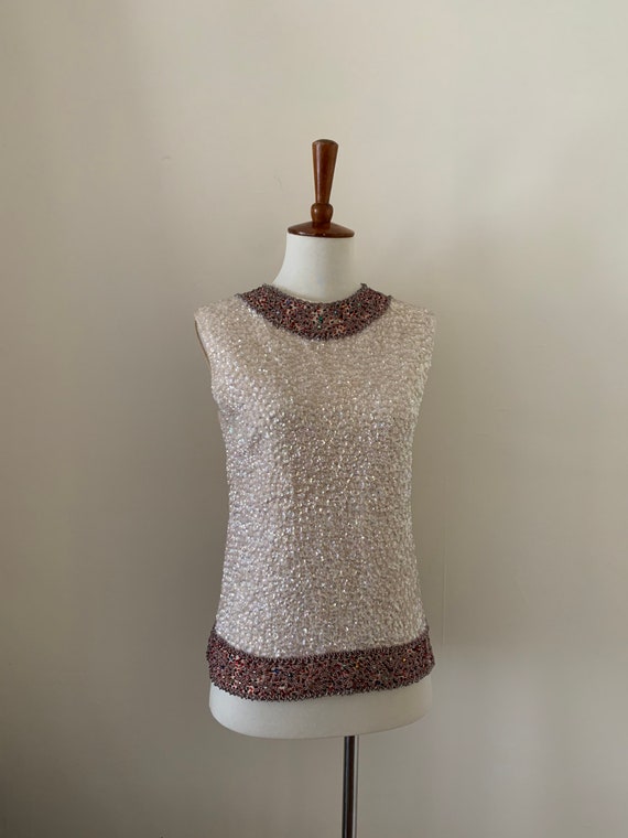 1960s beaded sleeveless