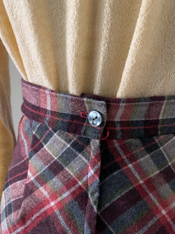 1970s Plaid Skirt Wool Blend / Small - image 5
