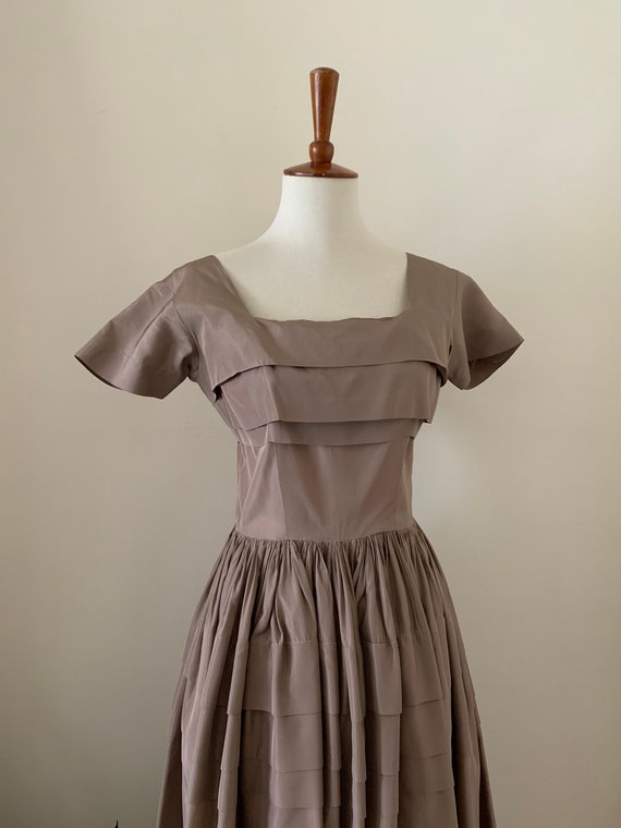 1950s Fit and Flare Party Dress / I Magnin / Anne 