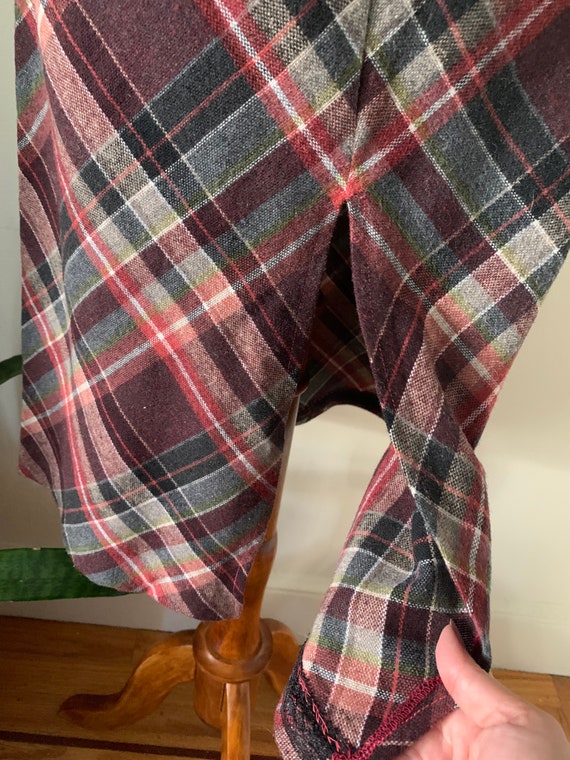 1970s Plaid Skirt Wool Blend / Small - image 6