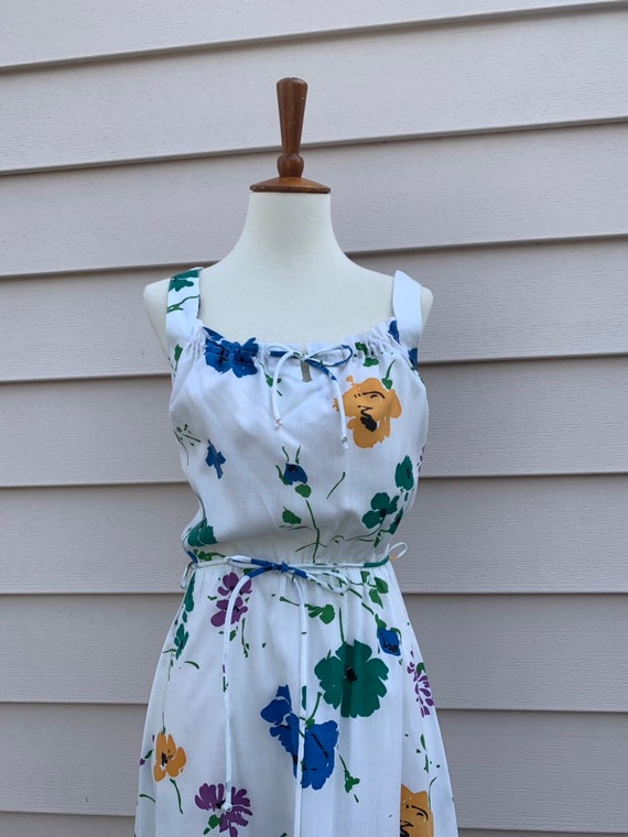 1980s Floral Sundress / Small - image 3
