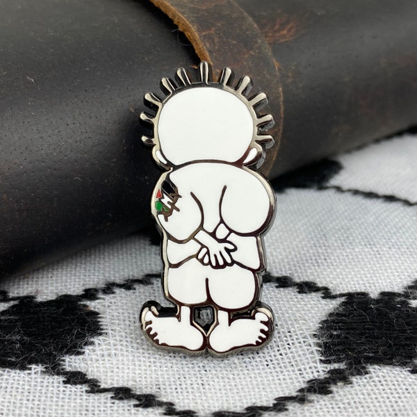 Free Palestine Enamel Pin | "Handala" Lapel Pin | Collectible Palestinian Brooch | Classic Arab Christmas Gift | 10% of Proceeds Donated