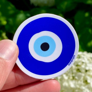 154 Black Evil Eye Stickers - Half inch evil eye stickers. Approx.  4.5x6.5 Sticker Sheet. Made in USA.