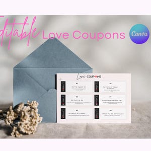 Libro de cupones de amor imprimible y personalizable / Regalo divertido / Regalo de San Valentín DIY para él o ella / Cupón de amor / Ideas de regalos de San Valentín / Romántico /
