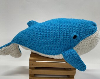 Crochet amigurumi baby humpback whale stuffed animal