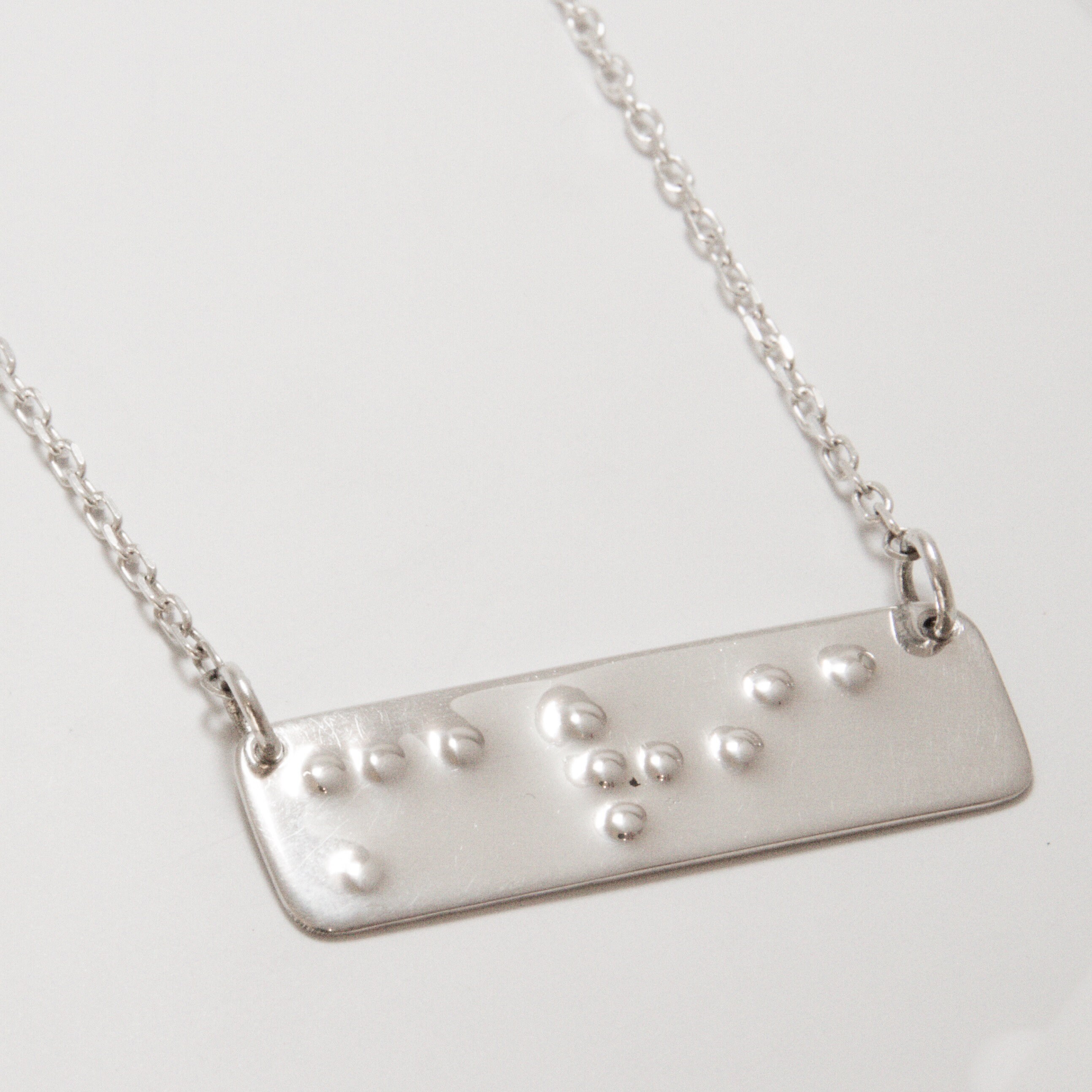 Braille Bar Necklace | Universal Love | Braille Pendant | Arabic Pendant | Urdu Pendant | Necklace for Women and Men | Gift Necklace