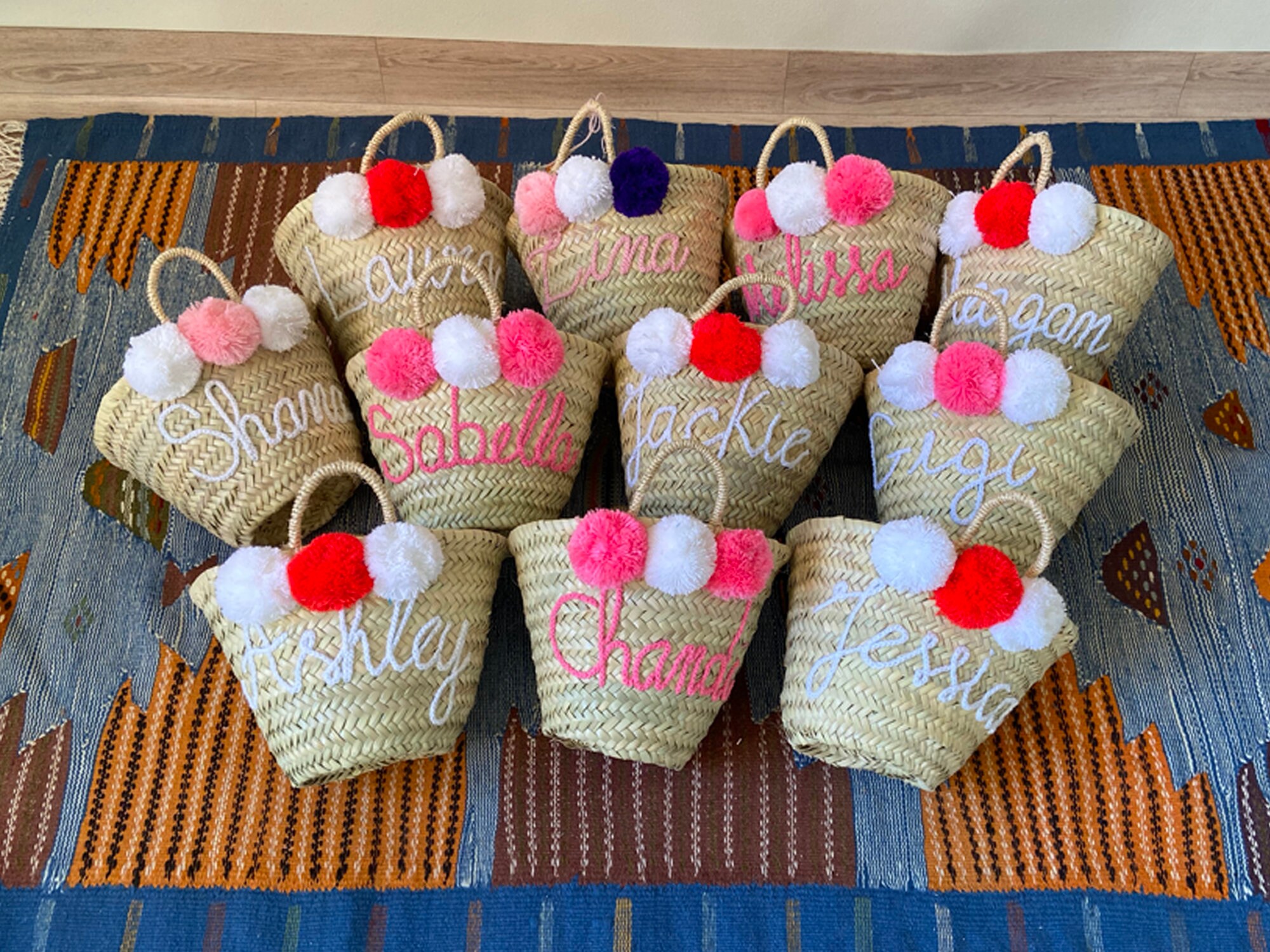 Monogrammed baskets Personalized Wedding gift customized Etsy