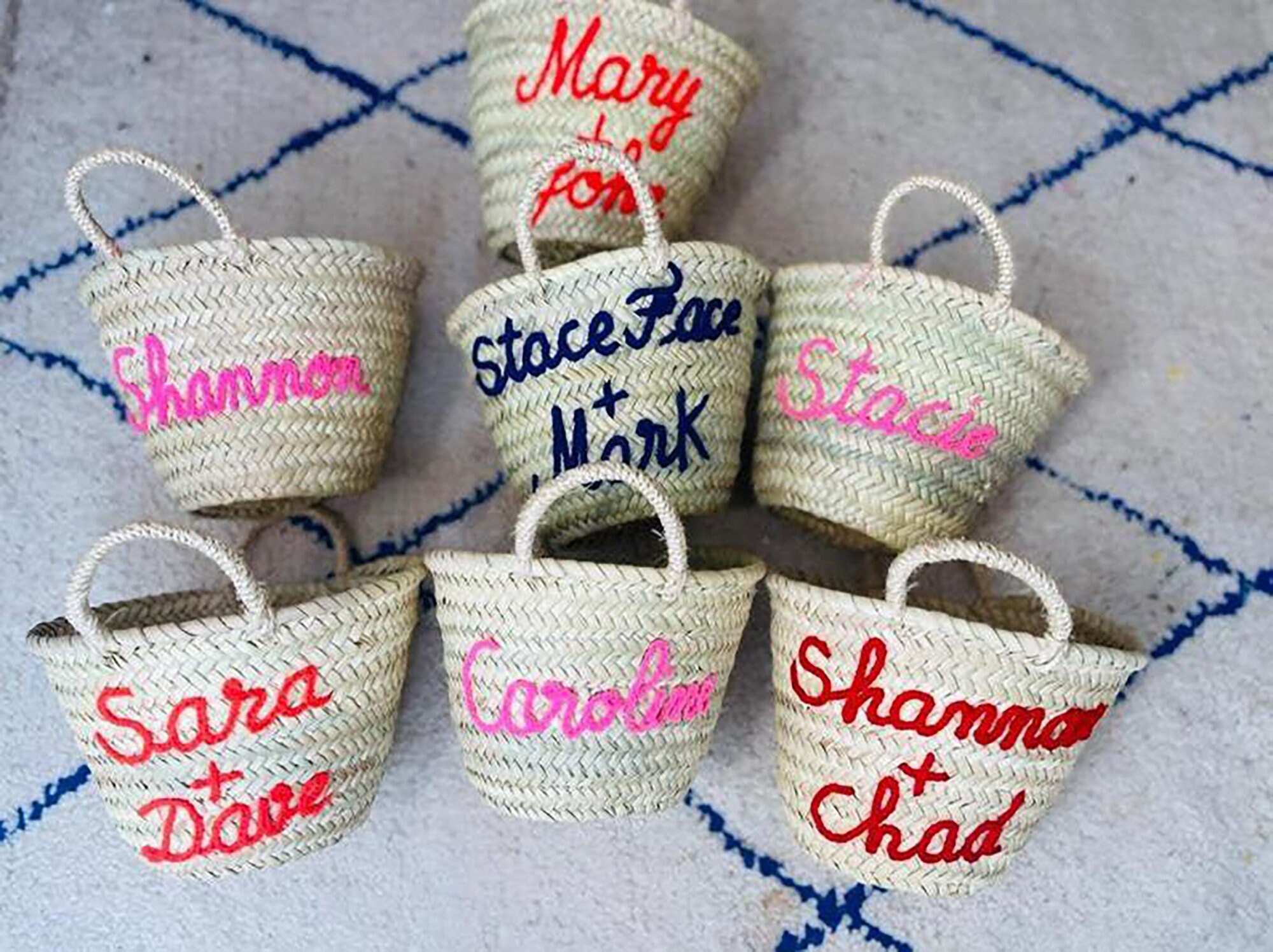 Monogrammed baskets Personalized Wedding gift customized Etsy