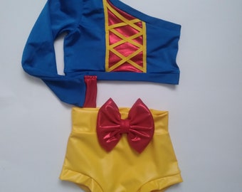 Snow white two piece halloween costume dance set