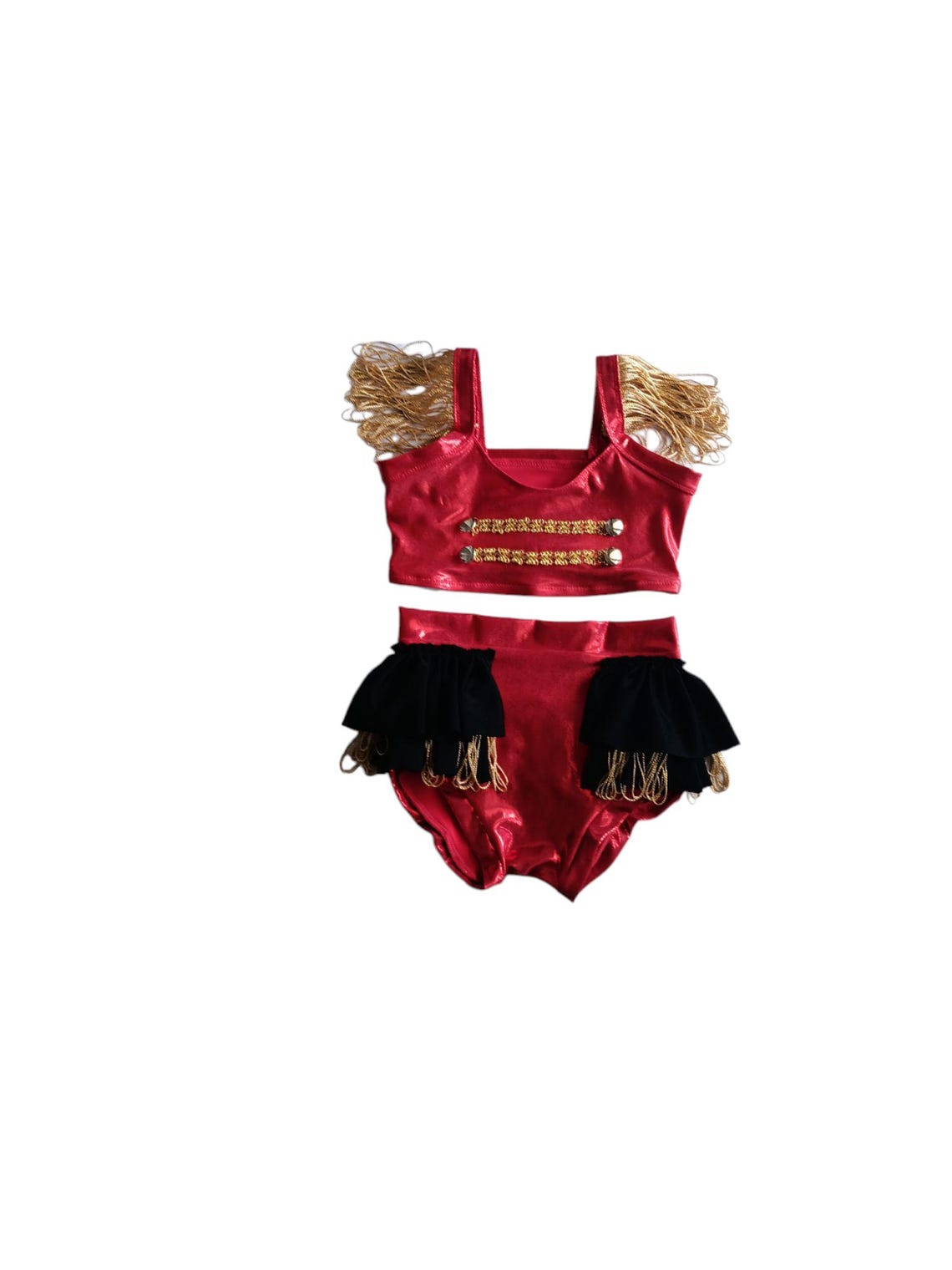 Ringleader Circus Red and Gold Fringe Costume Dance Set - Etsy