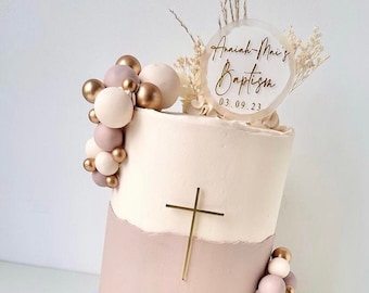 The Baptism Cake Topper: Acrylic Topper with bold script style, Baptism cake topper, Personalised topper, custom wording