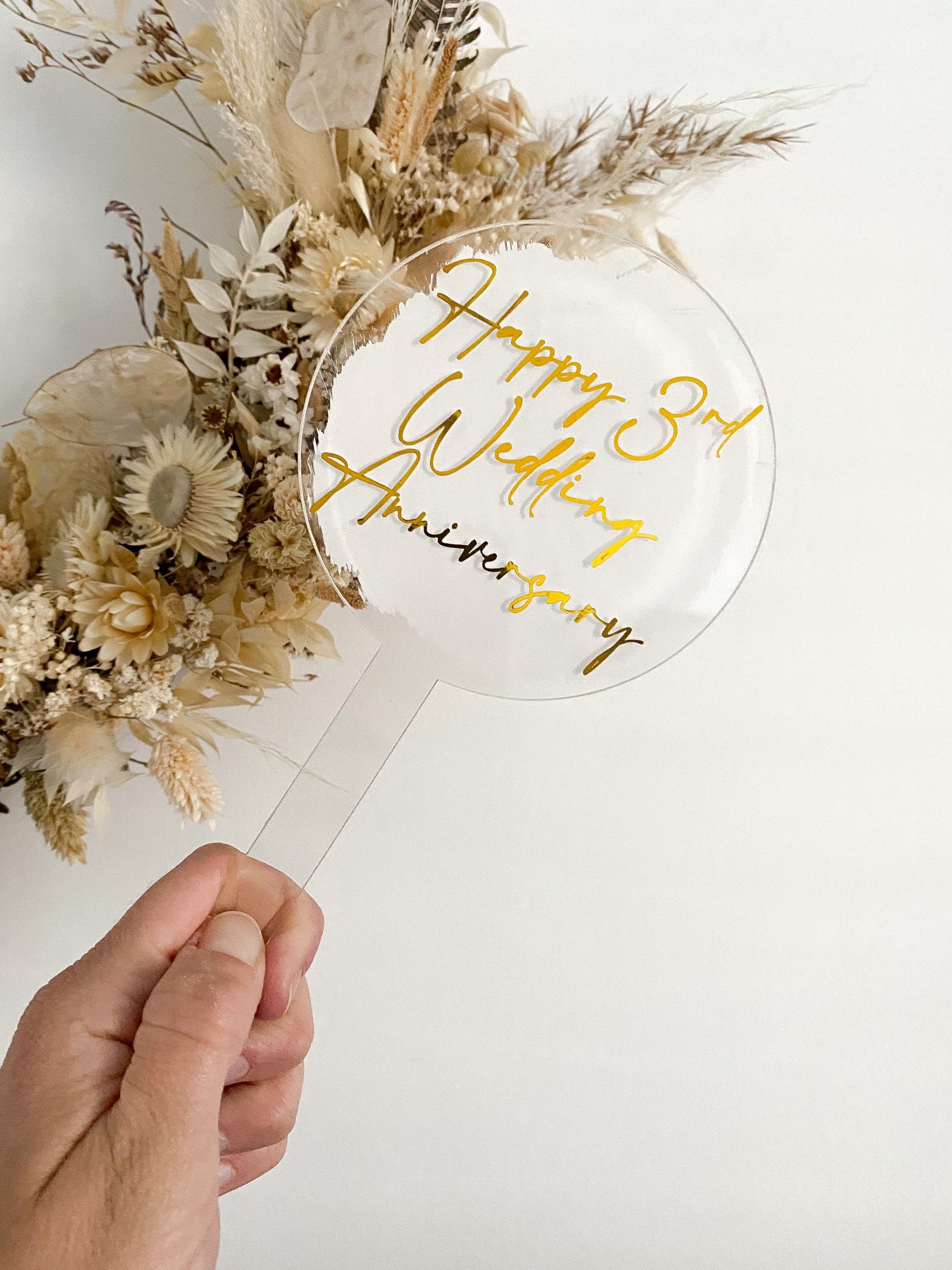 Acrylic Wedding Anniversary Cake Topper, Perspex Acrylic Cake Topper ...