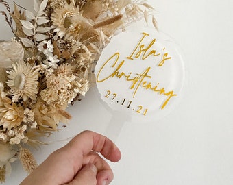 Acrylic Christening Cake Topper bold script style, Baptism cake topper, Perspex Acrylic Cake Topper, Personalised topper, custom wording
