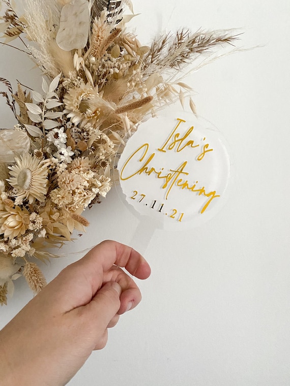 Acrylic Christening Cake Topper bold script style, Baptism cake topper, Perspex Acrylic Cake Topper, Personalised topper, custom wording