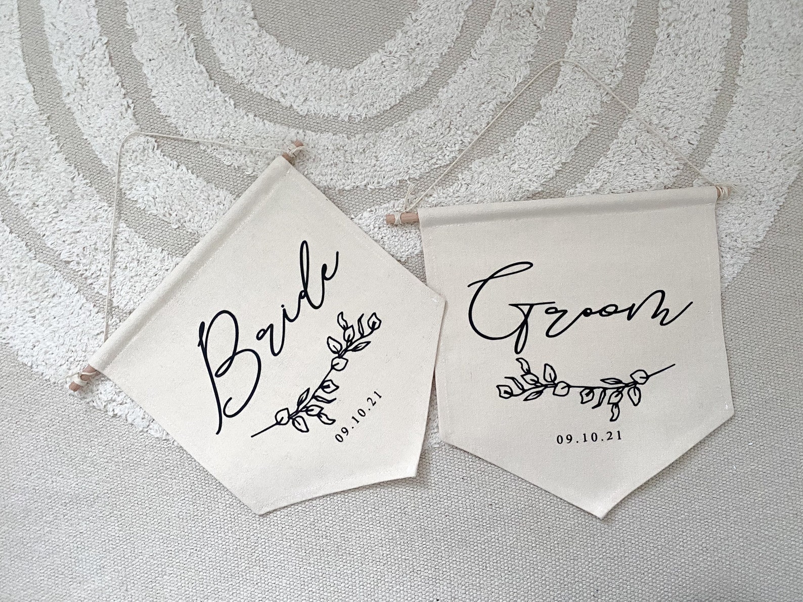 Bride and Groom Wedding Banner Flags Wedding Chair Signs Etsy UK