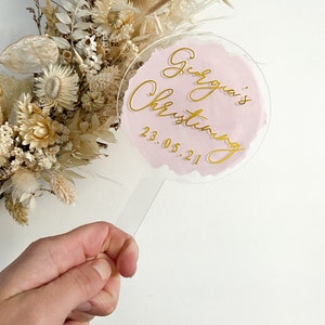 baptism cake topper, christening cake topper, personalised christening cake topper, date, custom cake topper, acrylic cake topper, christening and baptism, keepsake cake topper