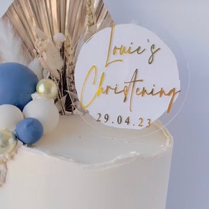 baptism cake topper, christening cake topper, personalised christening cake topper, date, custom cake topper, acrylic cake topper, christening and baptism, keepsake cake topper