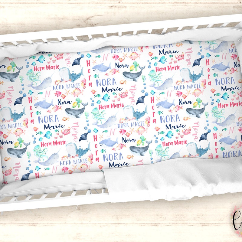 Baby Whale - Baby Crib Sheet main image 0