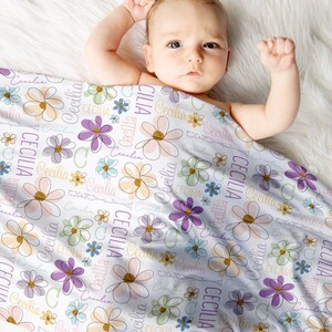 Baby Swaddle Decke - Boho Blumen Baby Swaddle - Personalisierte Swaddle Decke - Boho Baby Swaddle Decke Mädchen - Boho Baby Kinderzimmer für Mädchen