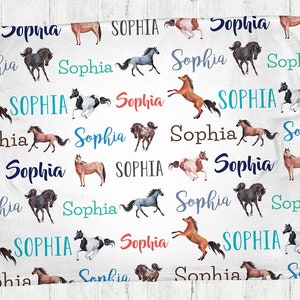 Personalized Horse Baby Blanket - Personalized Blanket - Horse Blanket - Personalized Name Blanket - Horse Pony -  Custom Name Blanket