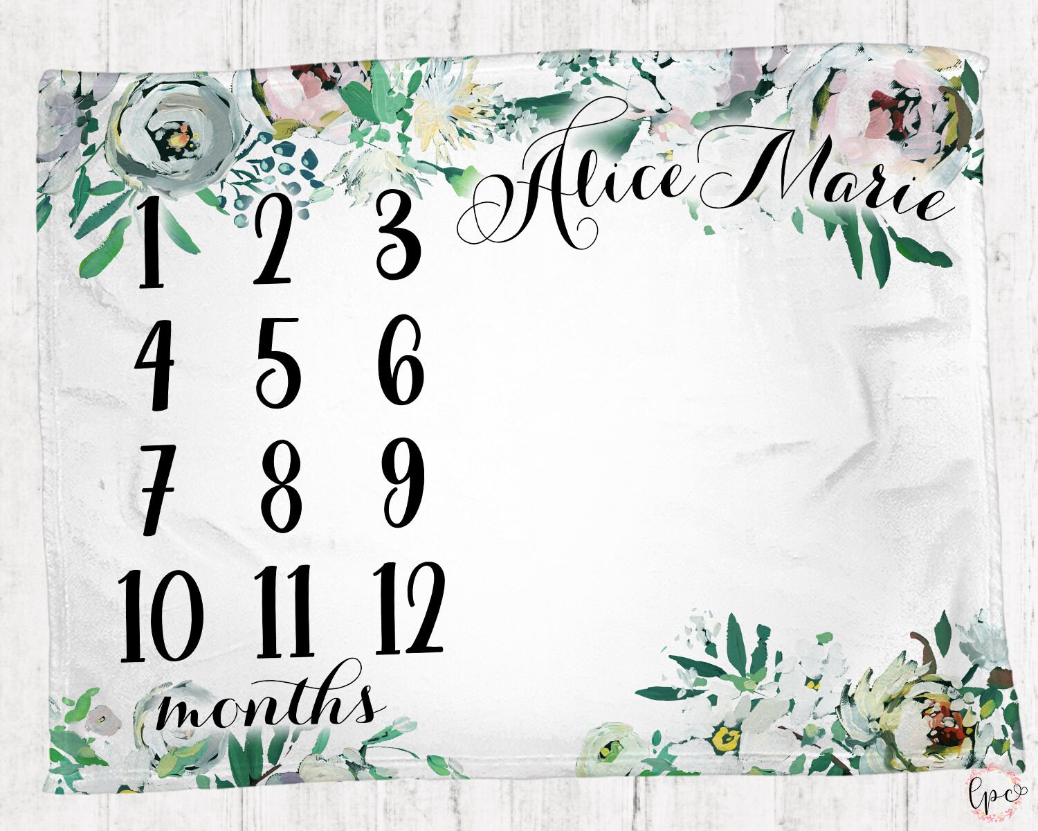 Baby Milestone Blanket Calendar Blanket Personalized Blanket Monthly Blanket Milestone Floral Blanket Baby Shower Gift Blanket Etsy Canada