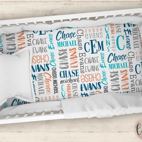 Personalized Crib Sheet Name Pattern Crib Sheet Etsy
