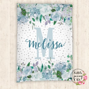 Personalized Blanket - Baby Blanket - Throw Blanket - Floral Blanket - Floral - Name Blanket - Personalized Gifts - Baby Shower Gift - Minky