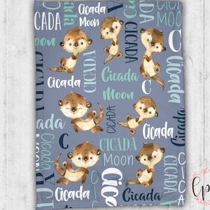 Personalized Baby Blanket - Personalized Blanket - Otter Blanket - Name Blanket - Otter Theme - Otter Blanket - Name Blanket - Sea - Otter