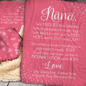 We Hugged This Blanket - Personalized Hug Blanket - Personalized Grandma Blanket - Gift for Grandma - Gift for Mom - Grandma Hug Blanket