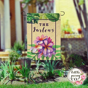 Personalized Garden Flag - Tropical Summer Custom Yard Flag